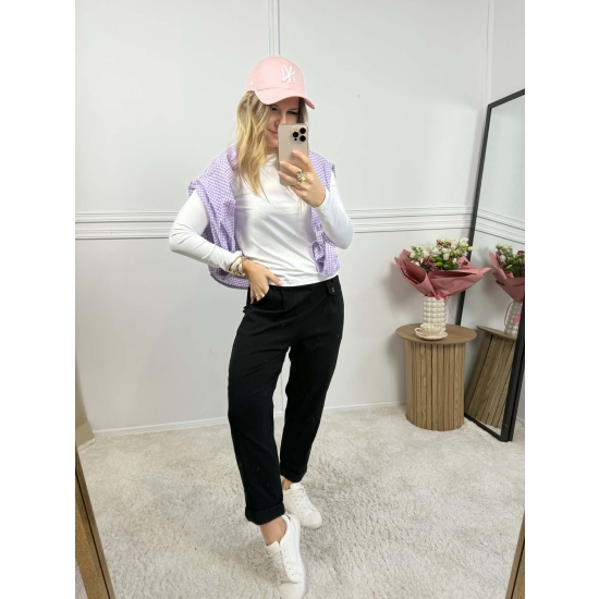 Spodnie chinosy materiałowe czarne